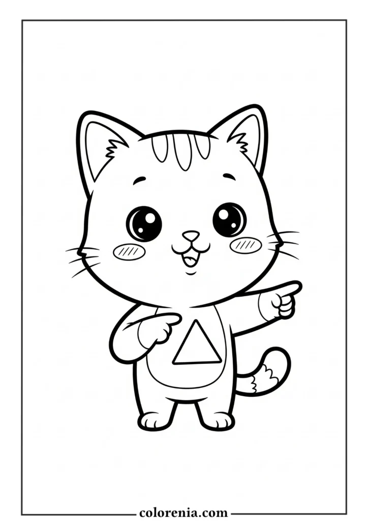 Adorable cat with bow coloring pages