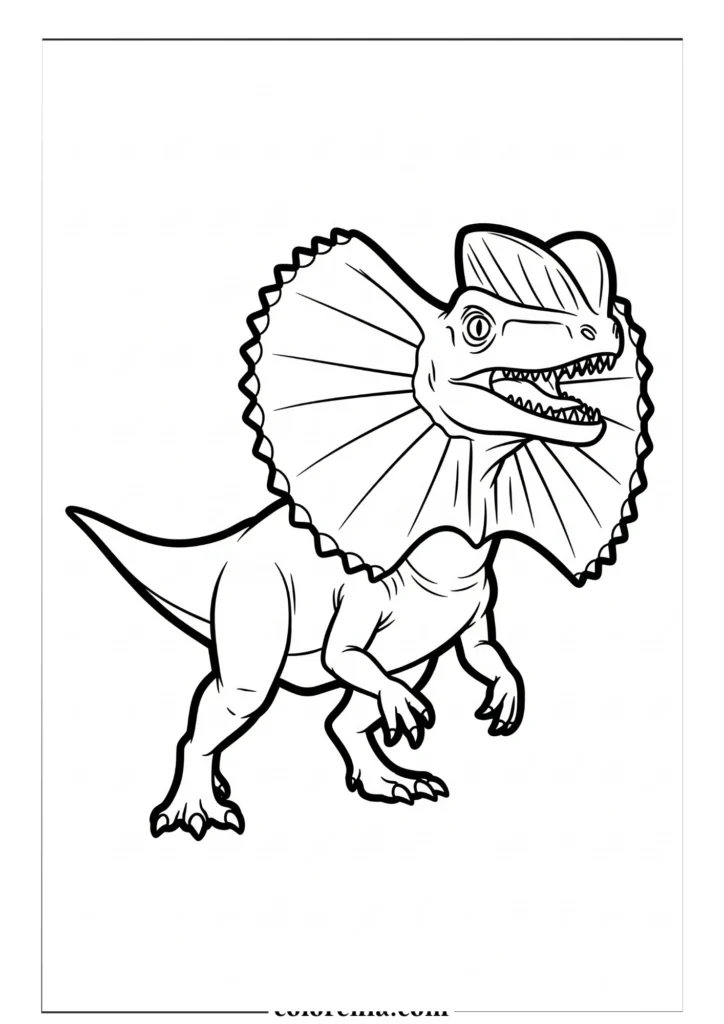 Baby Dinosaur Hatching - Dinosaur egg coloring sheet, newborn prehistoric animal, hatching dinosaur scen