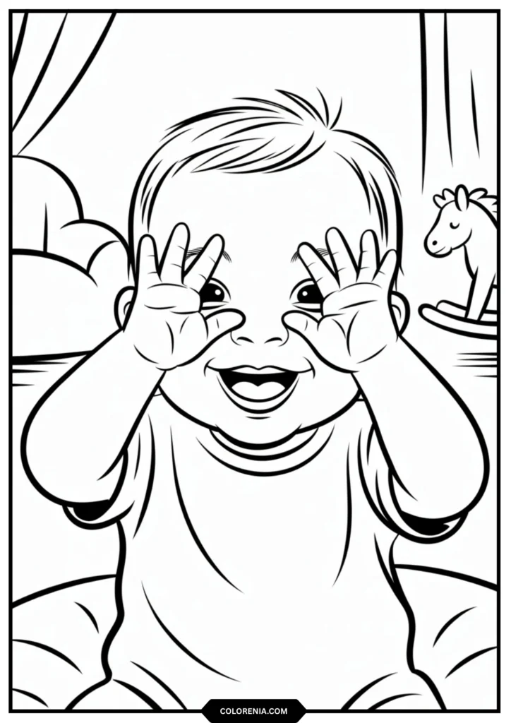 Baby Playing Peek-a-Boo