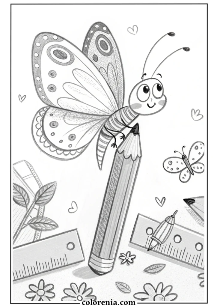 Beautiful butterfly coloring page for kids and adults.