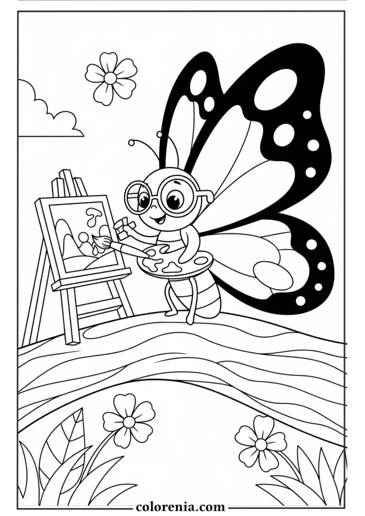 Big bold butterfly coloring sheet for kids.