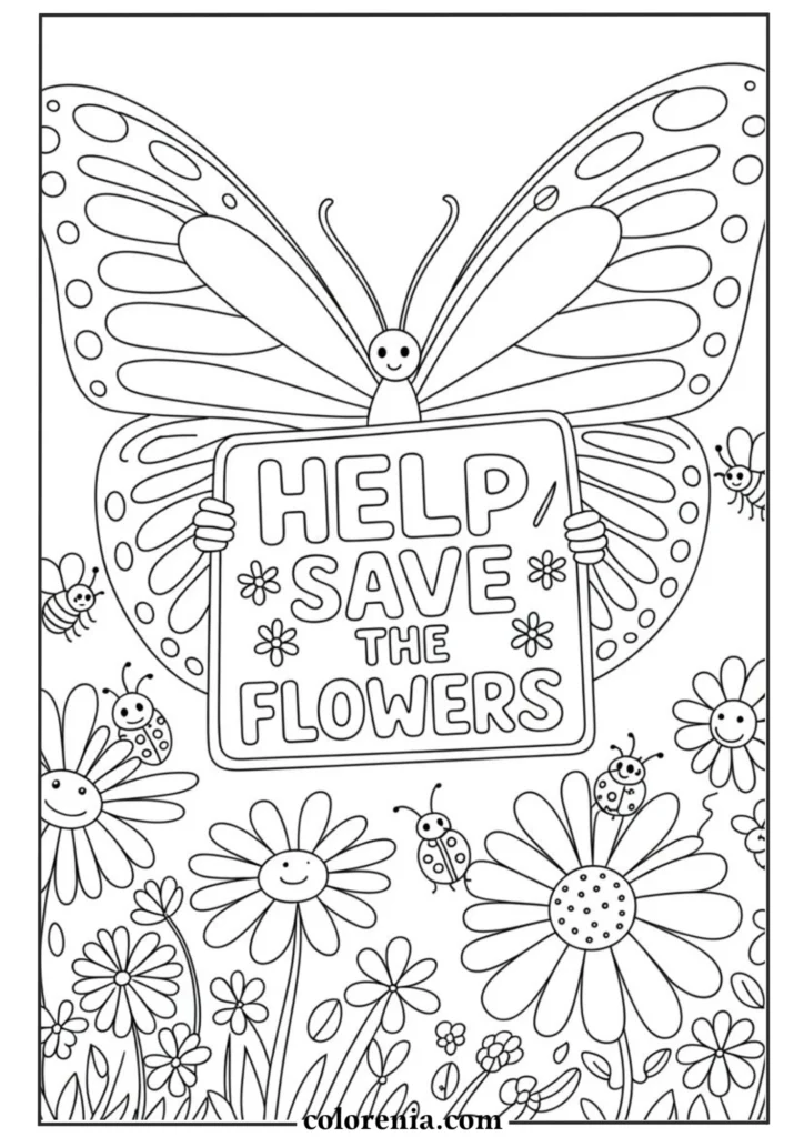 Big butterfly wings coloring page printable.