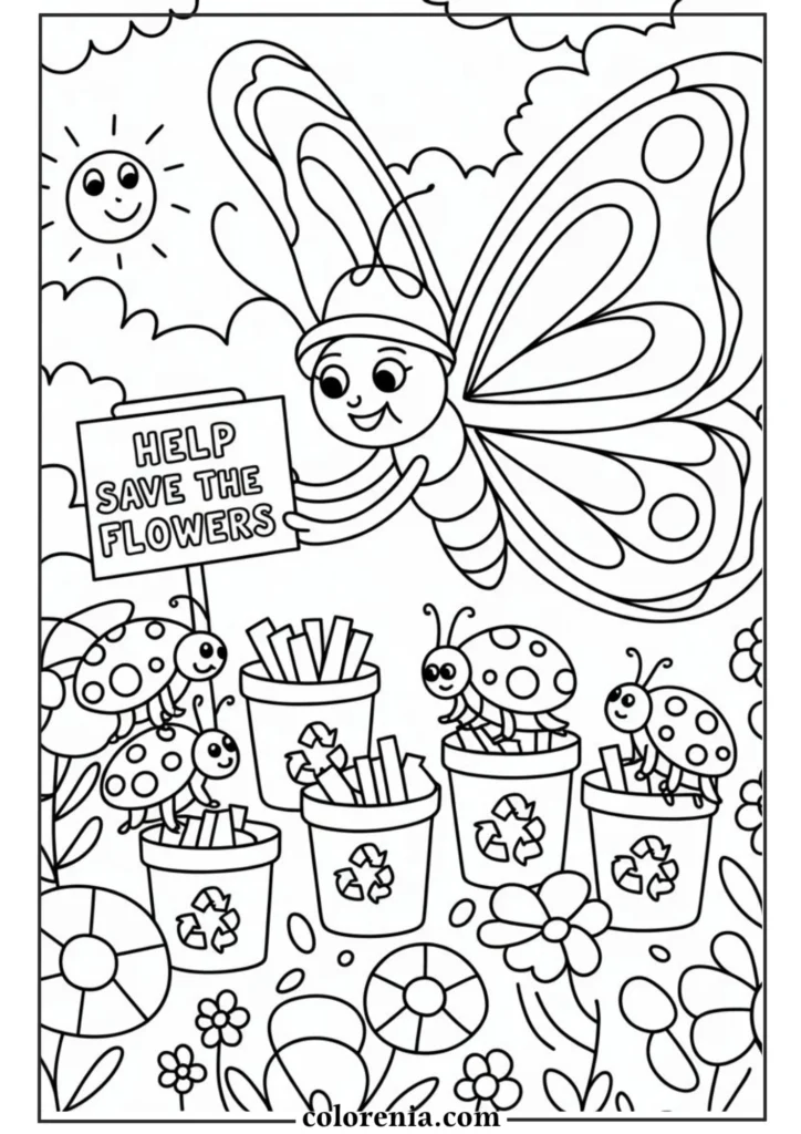 Butterfly coloring sheet with alphabet fun.