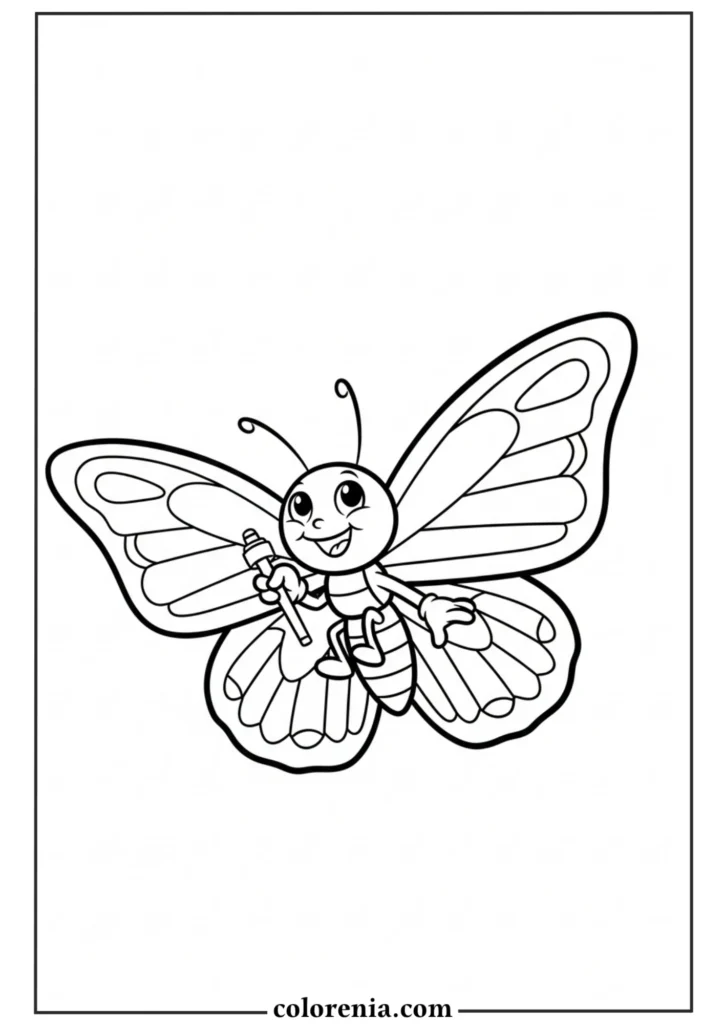 Butterfly wings coloring sheet for kids.