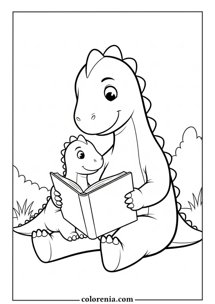 Calm Dinosaur - Peaceful dinosaur coloring sheet, serene prehistoric animal, relaxed dinosaur drawing