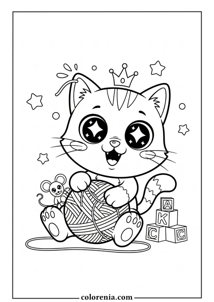 Cartoon cat magician coloring pages