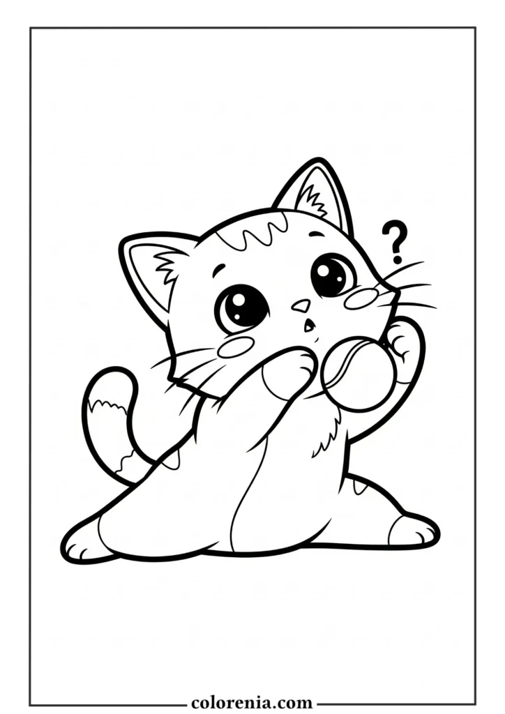Cute sitting kitten coloring pages