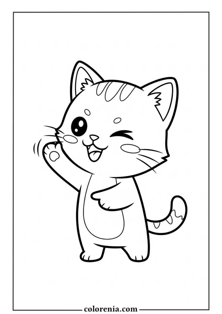 Cute walking cat coloring pages