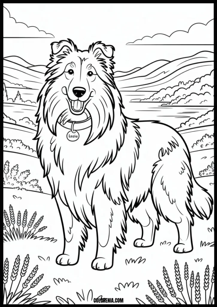 Dancing dog coloring page - animated pet illustration