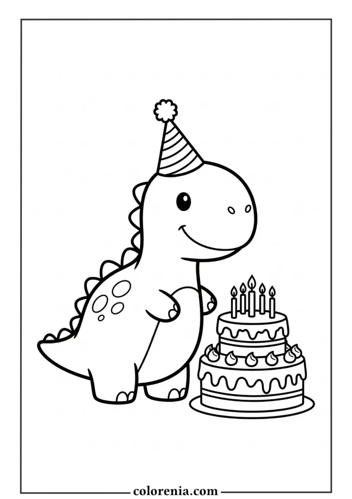 Dinosaur Mountain Scene - Dinosaur landscape coloring page, prehistoric environment drawing, nature scene for kids