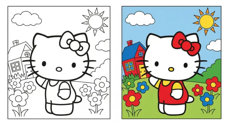 FREE Printable Hello Kitty Coloring Pages