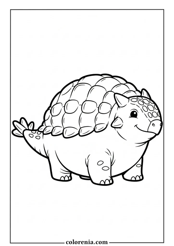 Fat Dinosaur Design - Chubby dinosaur coloring sheet, wide prehistoric creature, robust dinosaur character