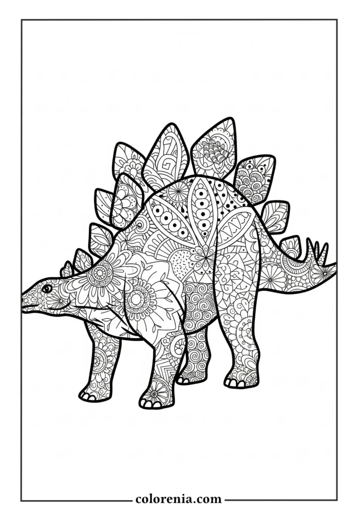 Final Dinosaur - Ultimate dinosaur coloring page, complete prehistoric creature, master dinosaur drawing