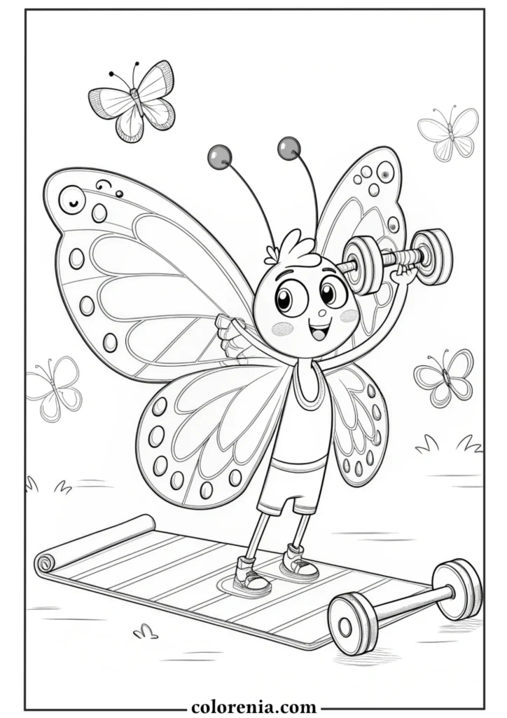 Fun butterfly coloring picture for toddlers.