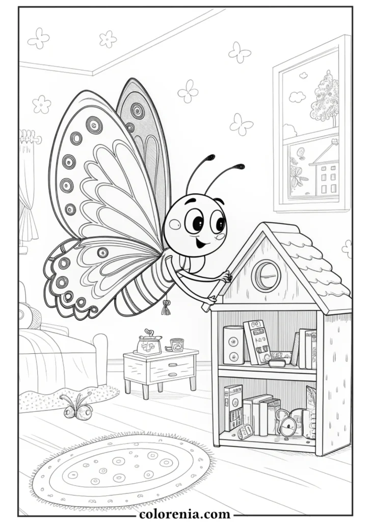 Fun butterfly doodle coloring sheet.