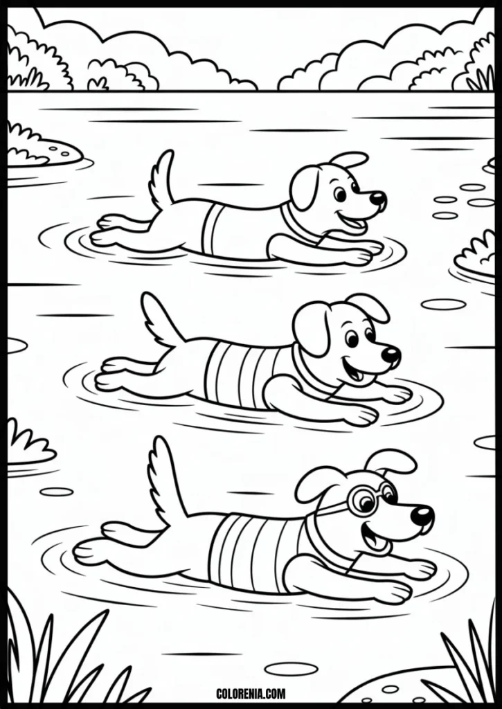 Funny dog coloring picture - silly puppy expression art