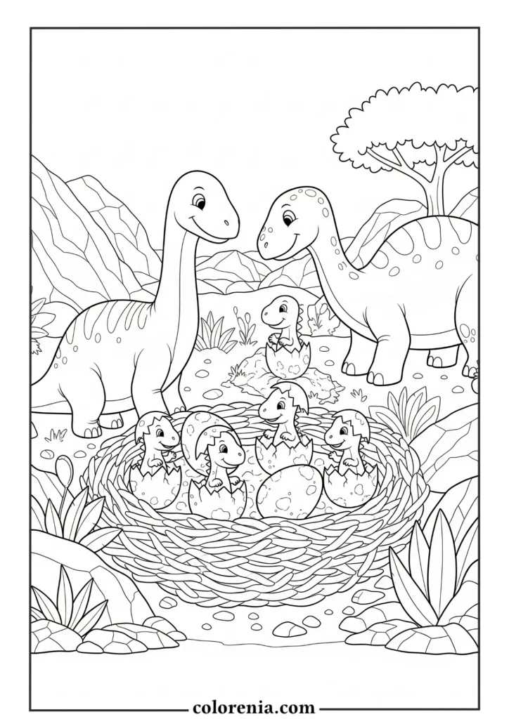 Gradient Dinosaur - Blended dinosaur coloring sheet, smooth prehistoric animal, artistic dinosaur design