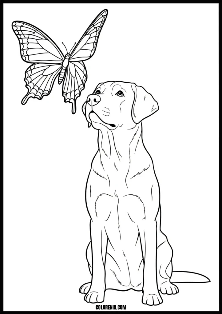 Happy puppy coloring illustration - joyful dog drawing