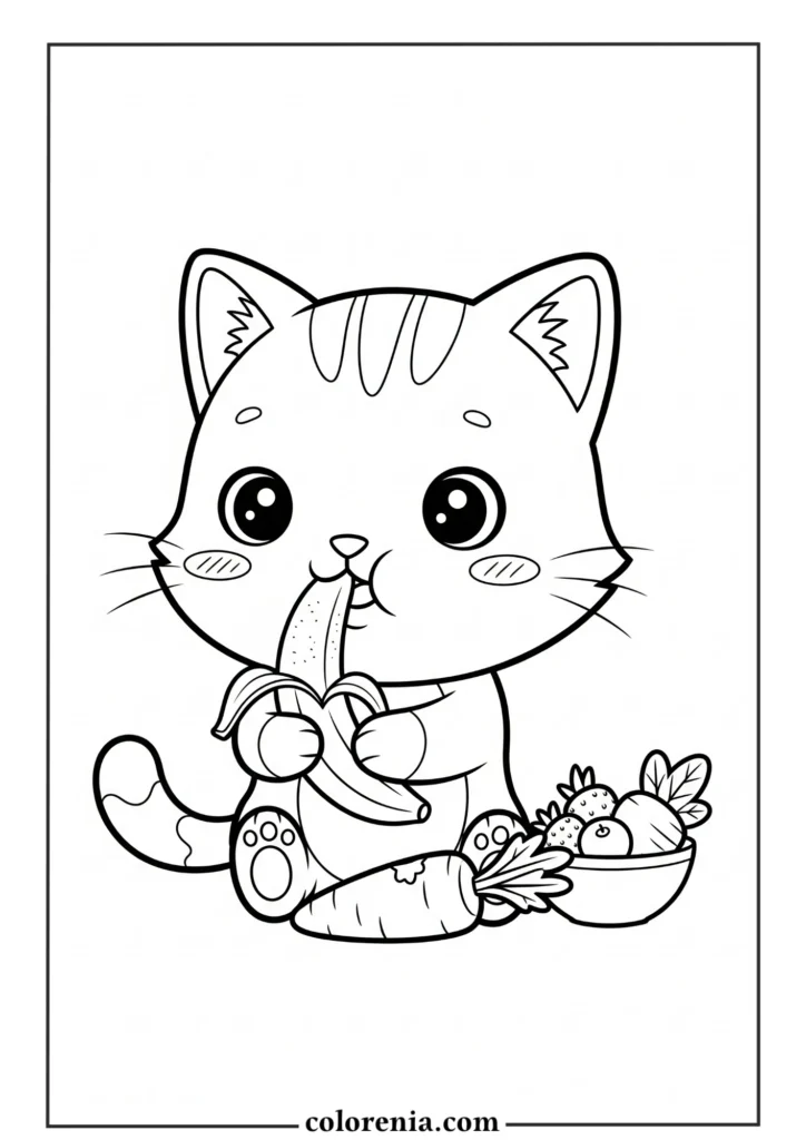 Happy sitting cat coloring pages