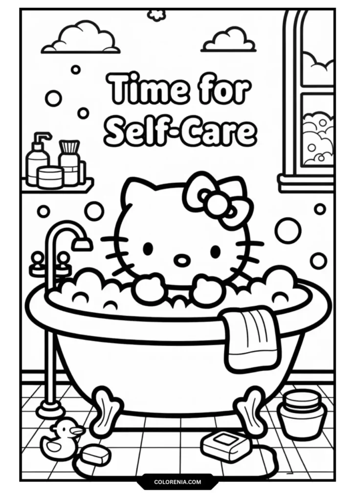 Hello Kitty Building Blocks Educational Play Coloring Page - STEM Fun
