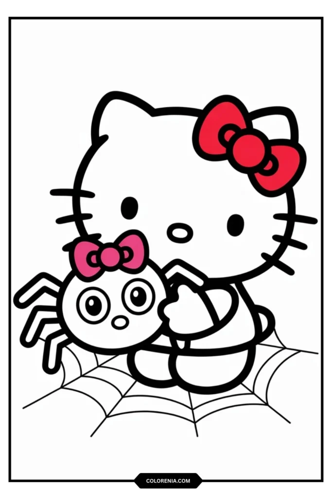 Hello Kitty holding or petting a large