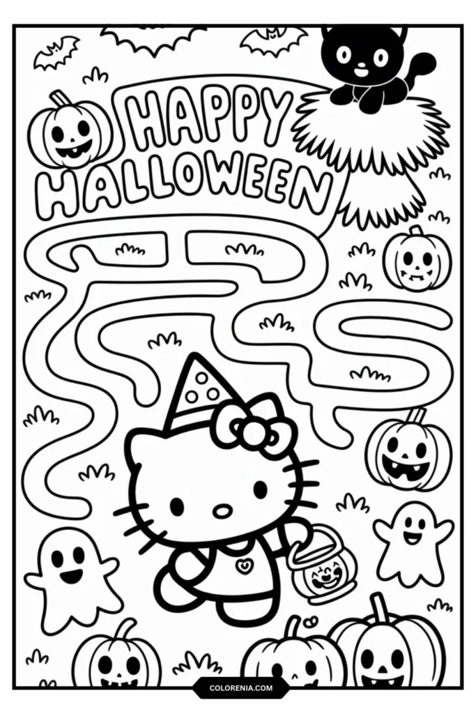 Hello Kitty navigating through simple