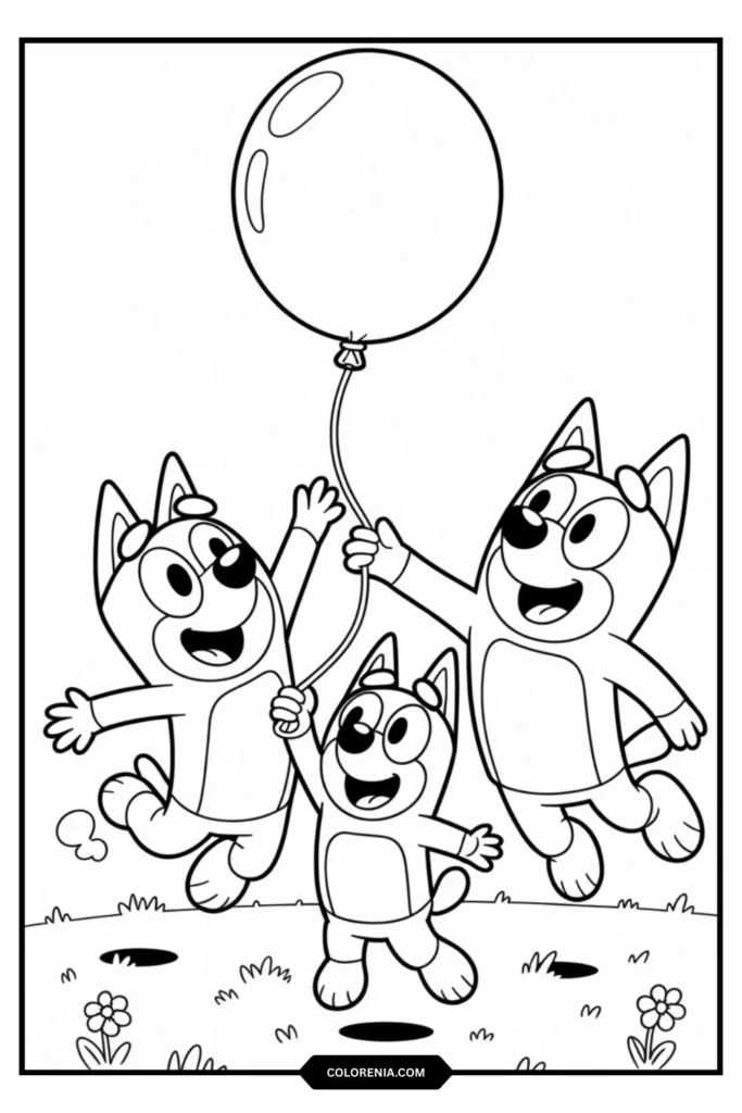Keepy Uppy Fun with the Heelers Coloring Page
