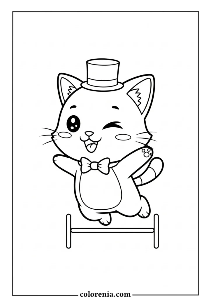 Kitten waving coloring pages