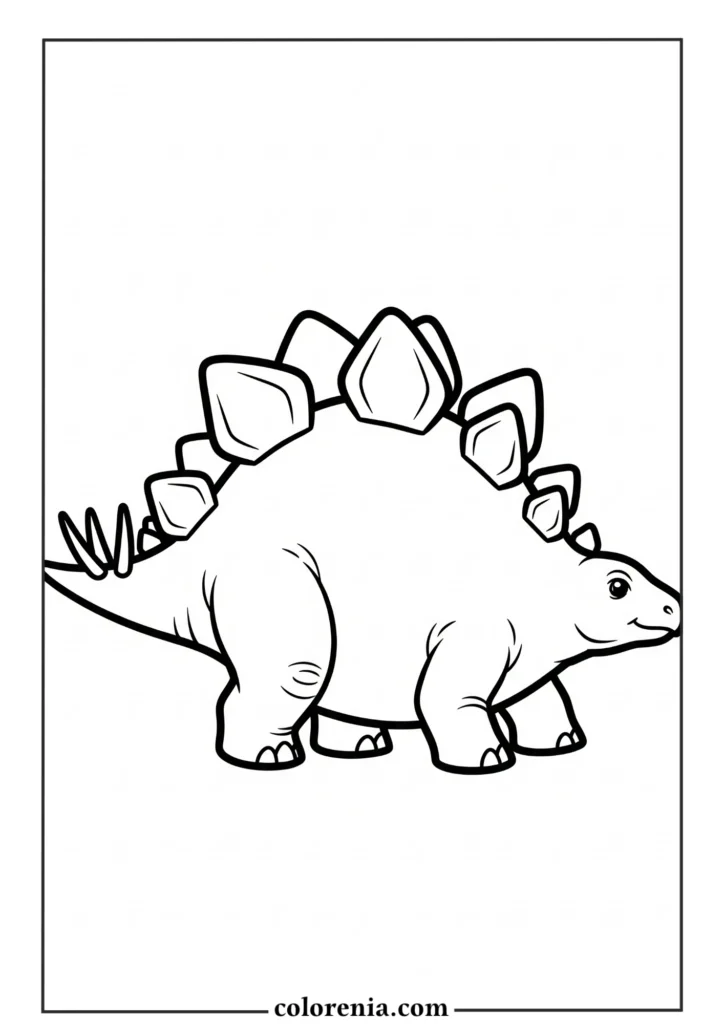 Little Dinosaur Character - Cartoon dinosaur coloring sheet, fun prehistoric animal drawing, children's activity page