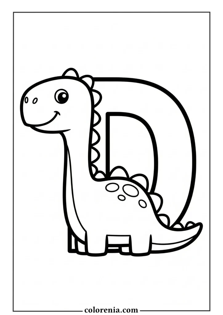 Long-Neck Dinosaur - Brontosaurus coloring sheet, herbivore dinosaur drawing, tall prehistoric animal for kids