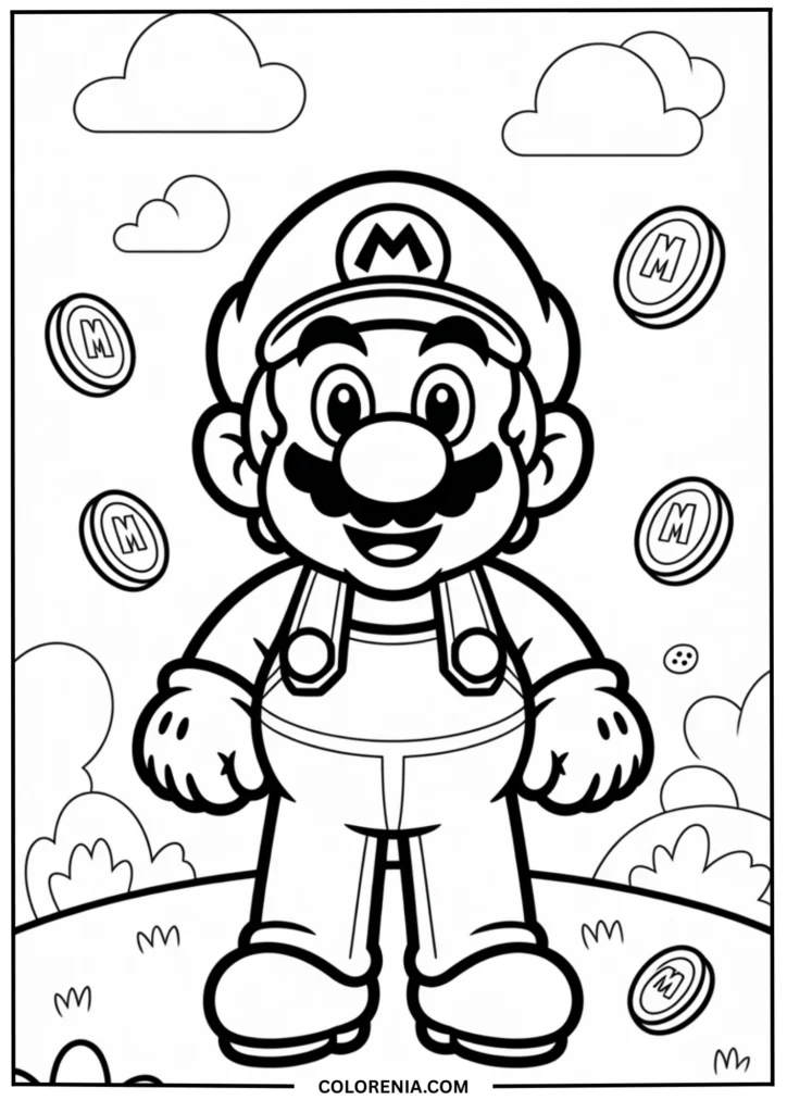 Mario Painting with a Giant Brush in Mushroom Kingdom