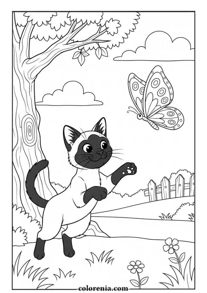 Playful cats with toys coloring sheet