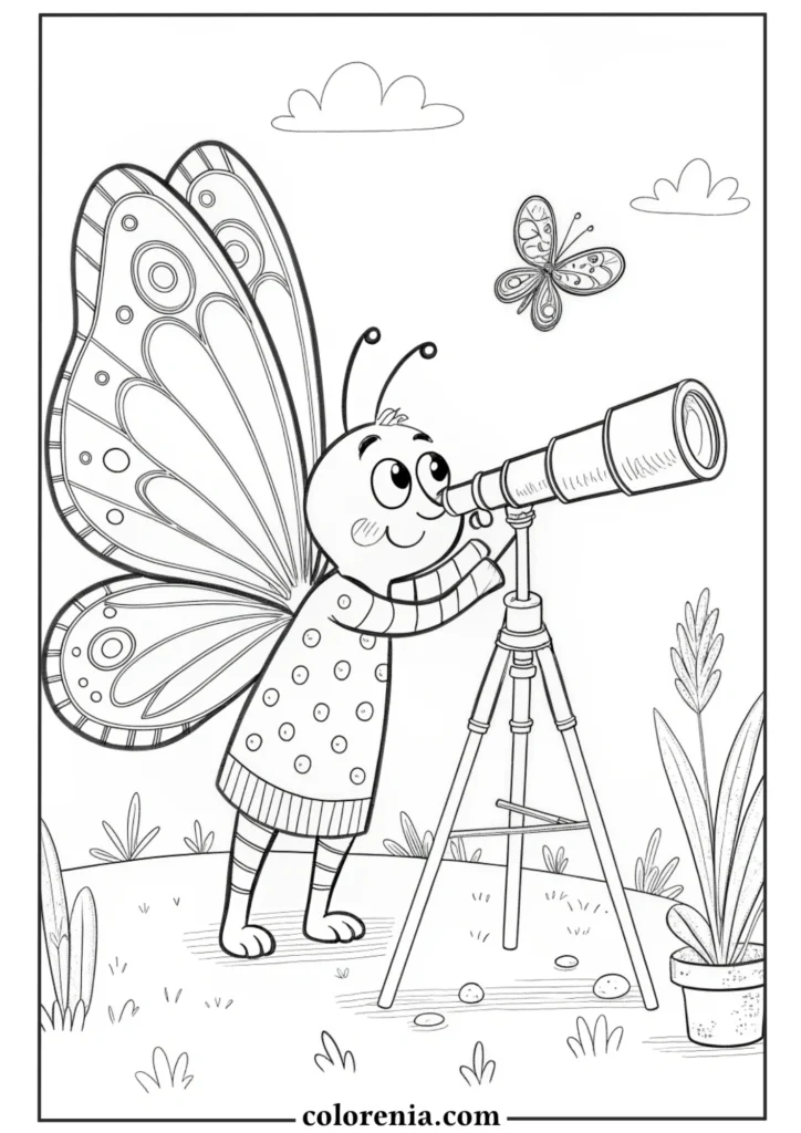 Pretty butterfly in a jar coloring page.