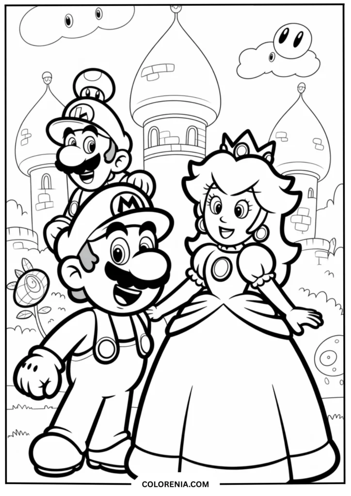 Samurai Mario with Giant Hammer and Castle Background