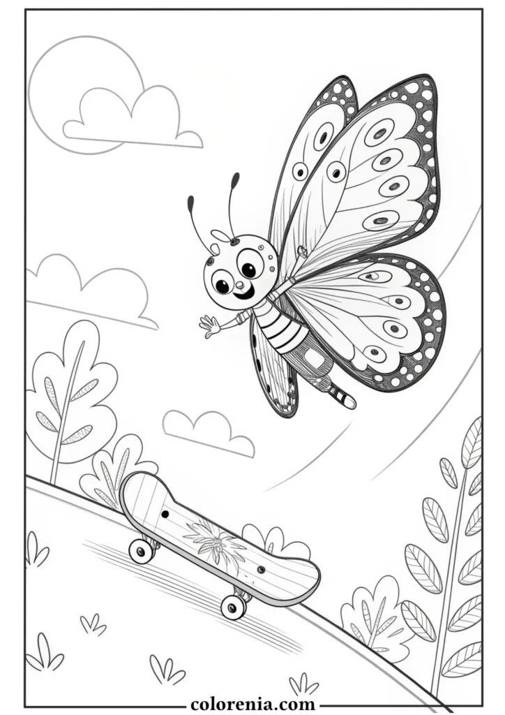 Simple butterfly coloring sheet for children.