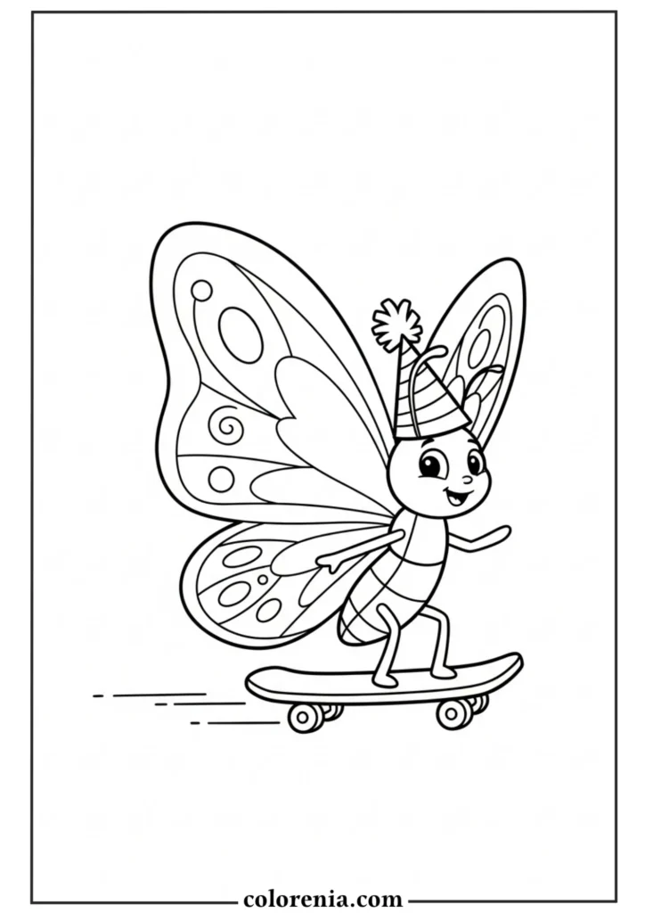 Simple butterfly outline coloring sheet.