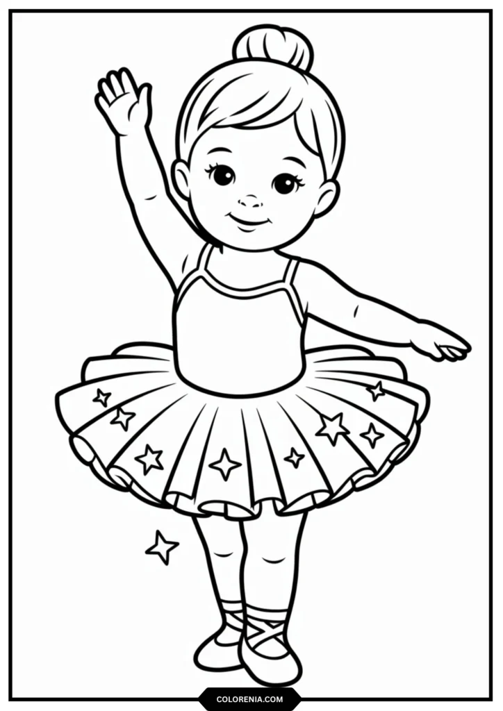 Simple tulle skirt outline, basic leotard