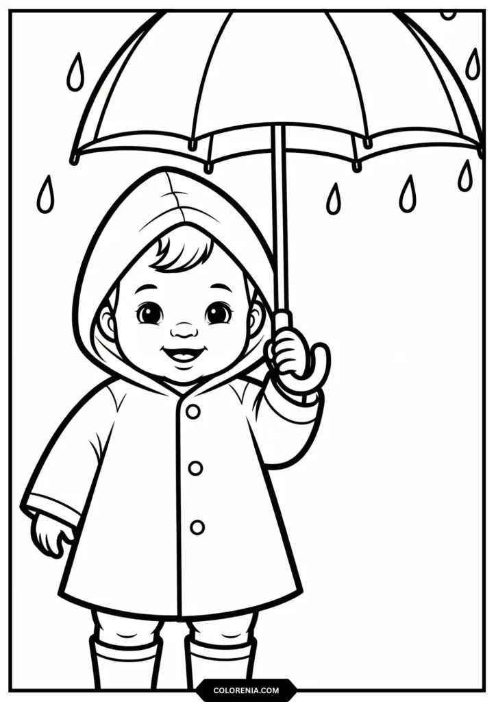 Simple yellow coat, basic hood up