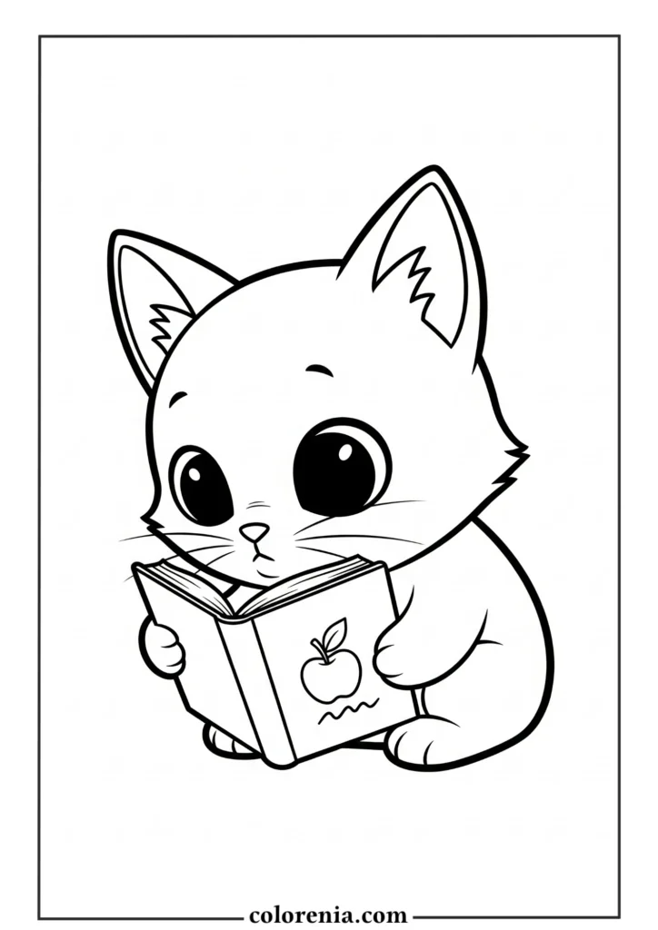 Smiling cat face coloring pages