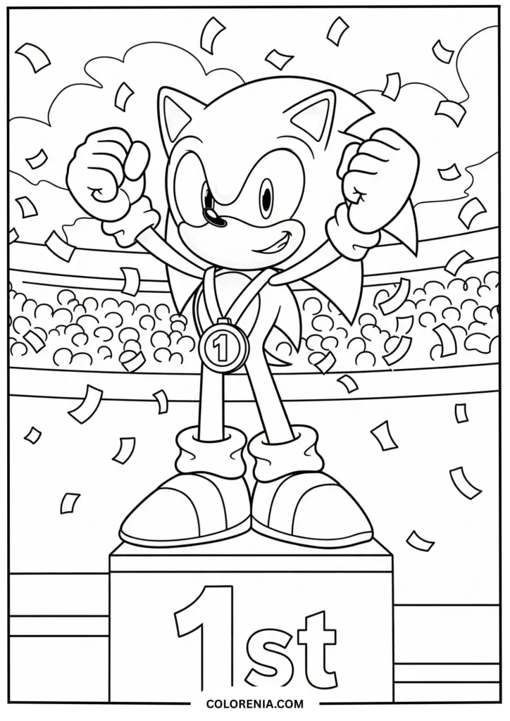 Sonic Running at Full Speed Outline