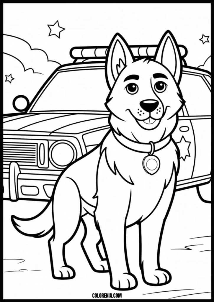 Standing dog coloring design - full body animal art