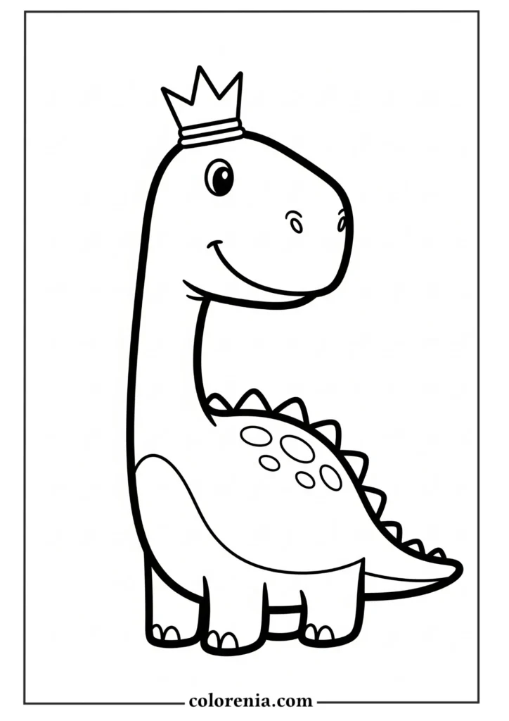 Tall Dinosaur Standing - Vertical dinosaur coloring sheet, high prehistoric creature, towering dinosaur