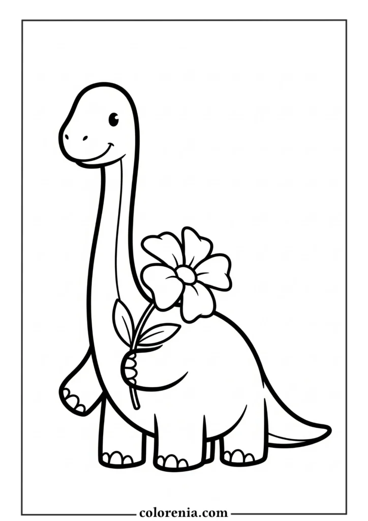 Three-Horn Dinosaur - Triceratops coloring sheet, horned dinosaur drawing, herbivore prehistoric animal