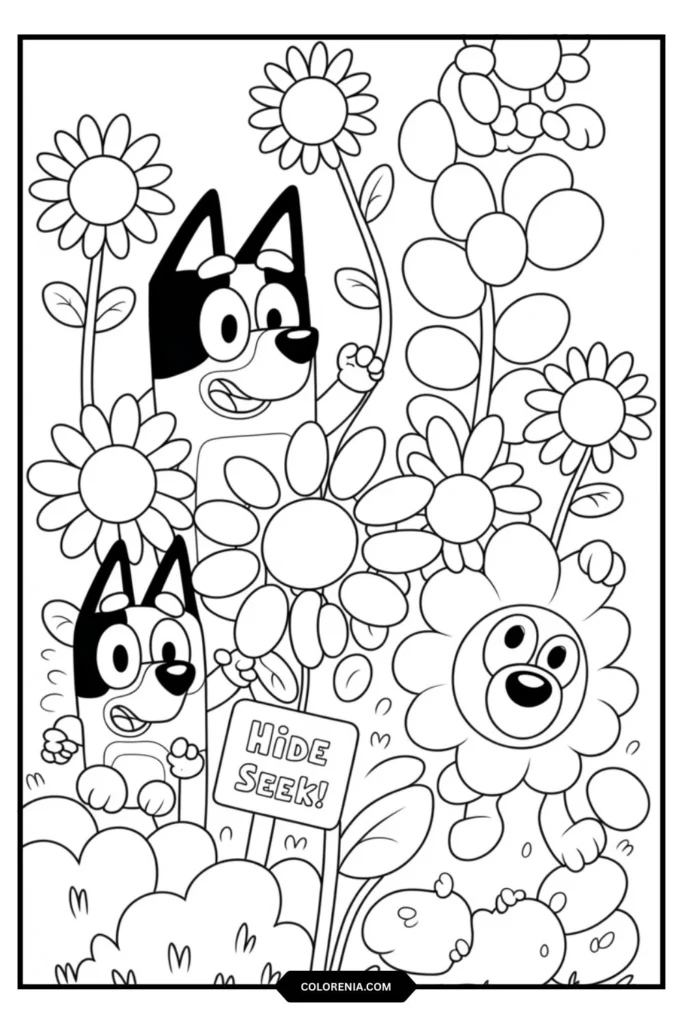 coloring pages Bluey not color