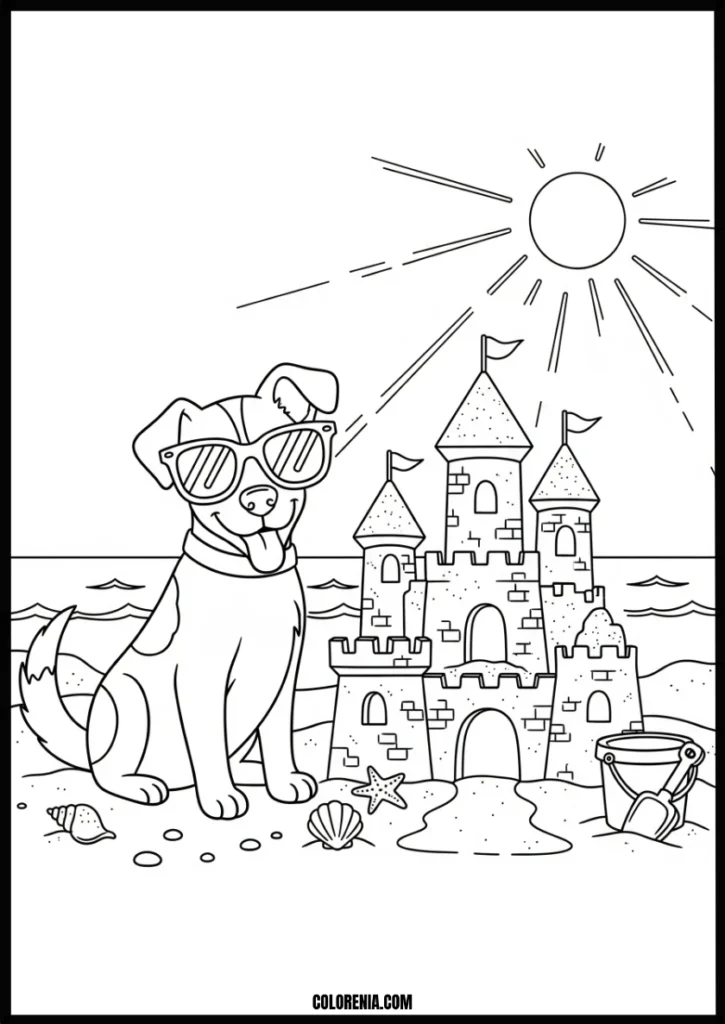 Fantasy dog coloring page - imaginative puppy illustration