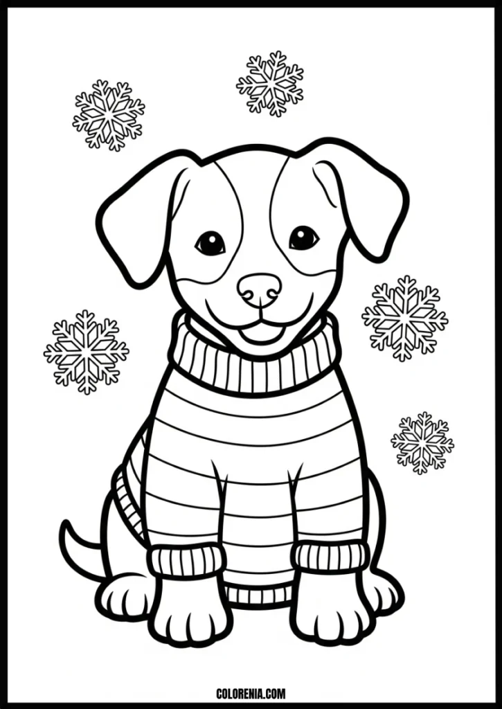 - Garden puppy coloring design - outdoor dog activity page