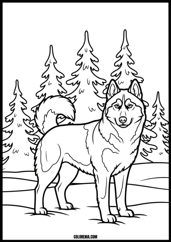 webp.35 - Dog kingdom coloring template - fairytale pet scene art