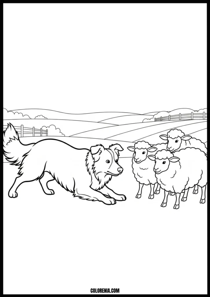 City dogs coloring sheet - urban puppy illustration