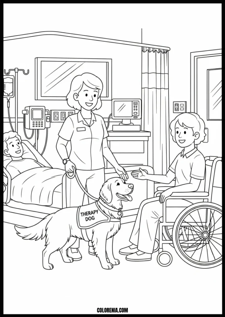 webp.44 - Building dogs coloring sheet - construction puppy scene