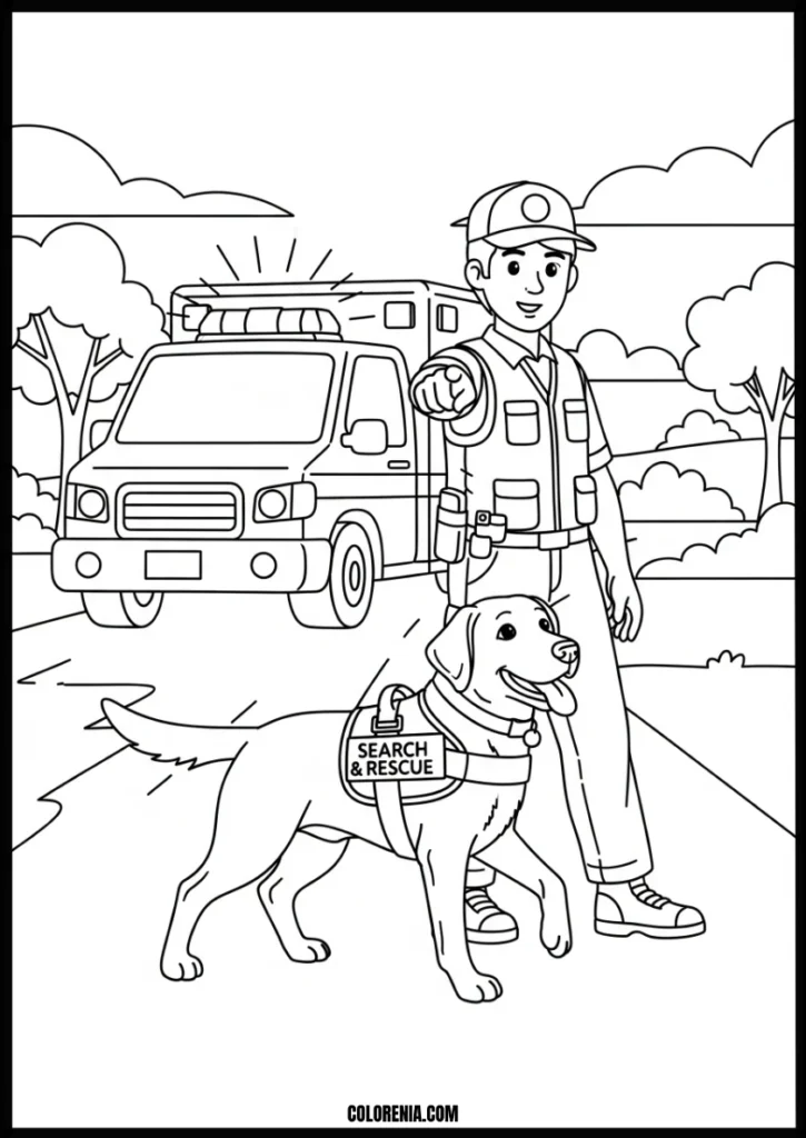 webp.45 - Town dogs coloring printable - community pet illustration